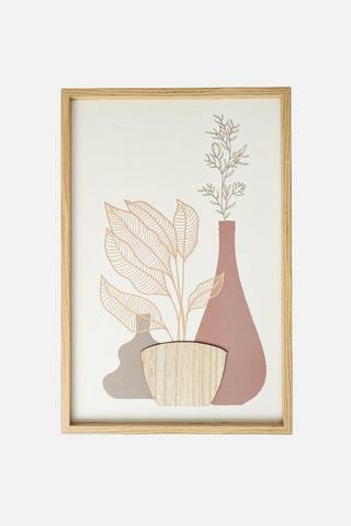 TEXTURED VASE FRAMED WALL ART 40X60CM