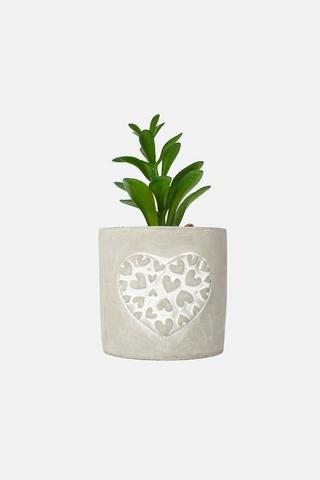 POTTED HEART FAUX SUCCULANT