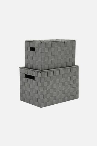 2 PACK WOVEN STORAGE BASKETS