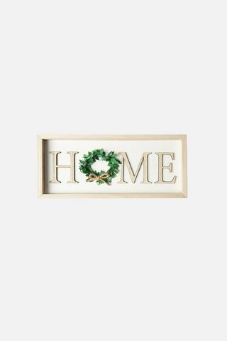 DIMENSIONAL WOODEN HOME WALL ART 14X32CM