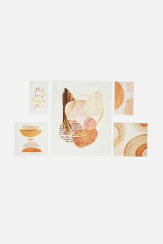 5 PIECE ABSTRACT WALL ART 40X50CM