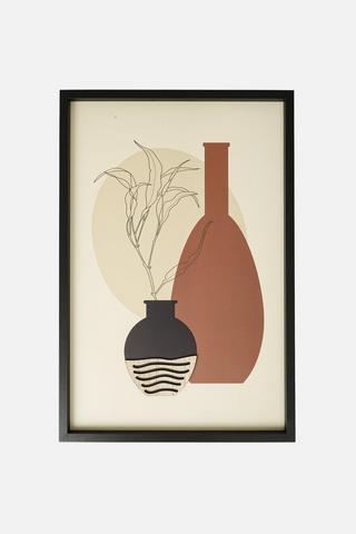 FRAMED TEXTURED POT WALL ART 40X60CM