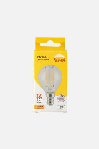 RADIANT 4W GOLFBALL FILAMENT LIGHT BULB