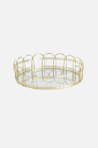 SCALLOP ARCH DECORATIVE MIRROR PLATTER