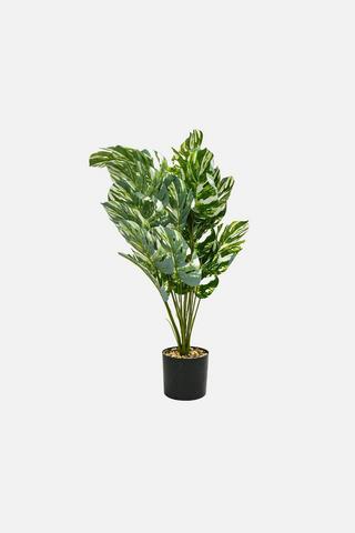 POTTED ARIGATED MONSTERIA FAUX PLANT
