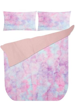 KIDS TIE DYE FUR POLYESTER COMFORTER