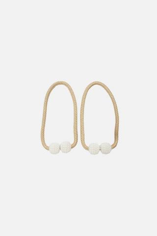 2PACK MAGNETIC PEARL CURTAIN TIEBACK
