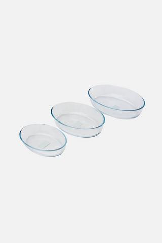 3 PIECE GLASS DISH SET