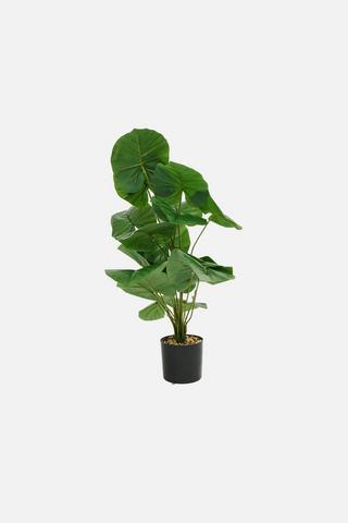 POTTED ALOCASIA FAUX LEAF