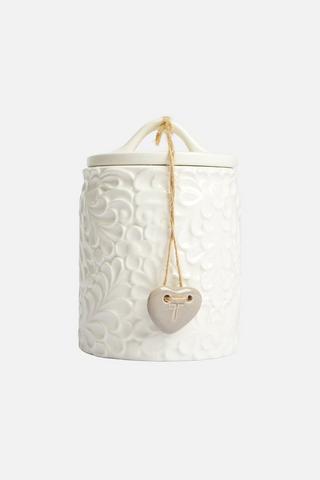 CERAMIC SCROLL TEA CANISTER