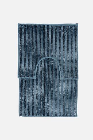 2 PIECE VISCOSE STRIPE BATHMAT SET
