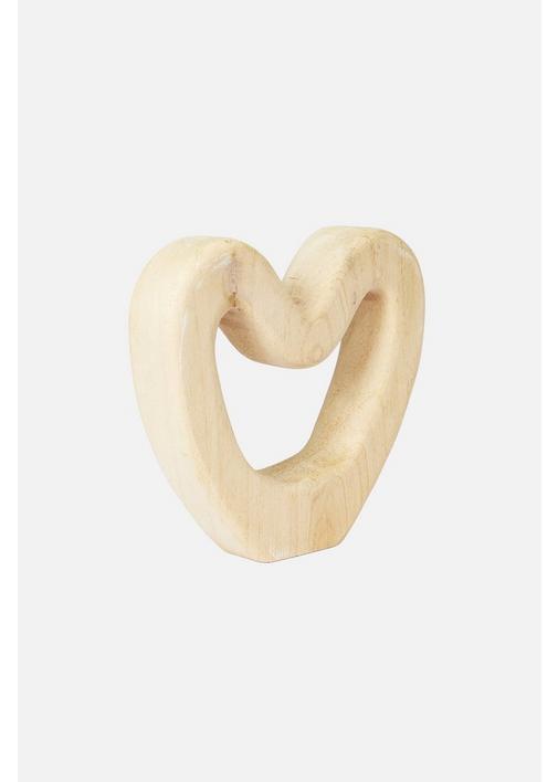 WOODEN HEART DECORATIVE ORNAMENT - 1 - Taupe | SHEET STREET