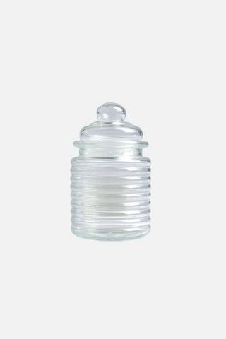 RIBBED GLASS JAR