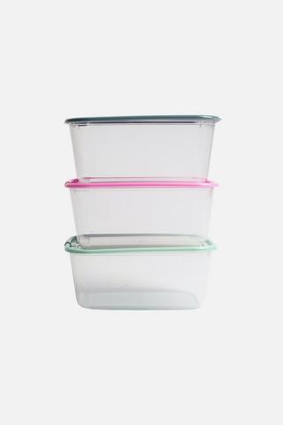 3 PACK MULTI-COLOUR STORAGE CONTAINERS
