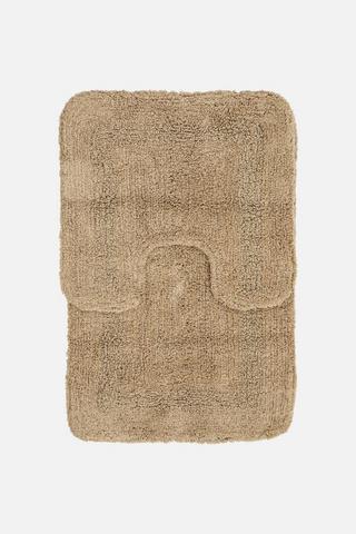 2 PIECE TEXTURED BOARDER BATHMAT SET