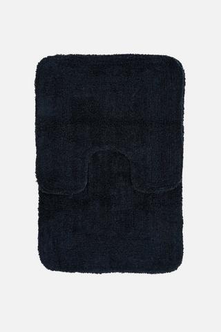 2 PIECE TEXTURED BOARDER BATHMAT SET