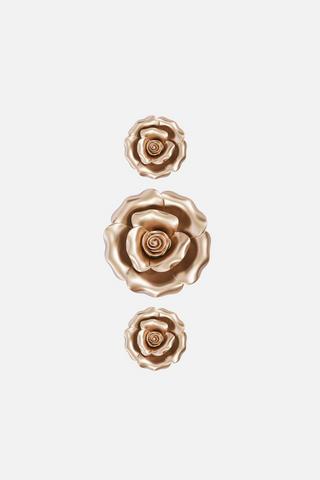 DIMENSIONAL TRIO ROSES WALL ART 20X70X10CM
