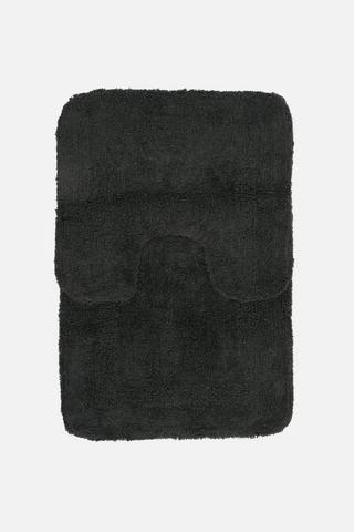 2 PIECE TEXTURED BOARDER BATHMAT SET