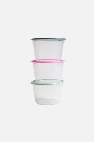 3 PACK MULTI COLOUR STORAGE CONTAINER