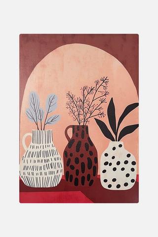 RUSTIC POTS WALL ART 38X58CM