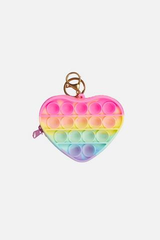 KIDS POP IT SILICONE HEART KEYRING