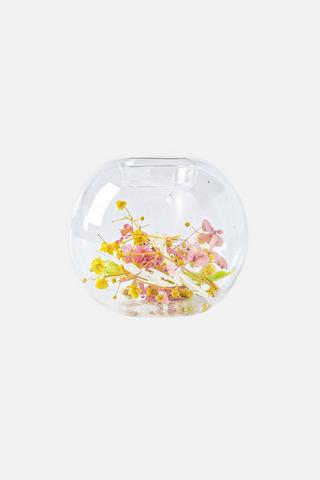 FLORAL GLASS TEALIGHT HOLDER