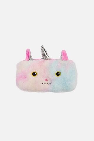 KIDS FLUFFY UNICORN PENCIL CASE