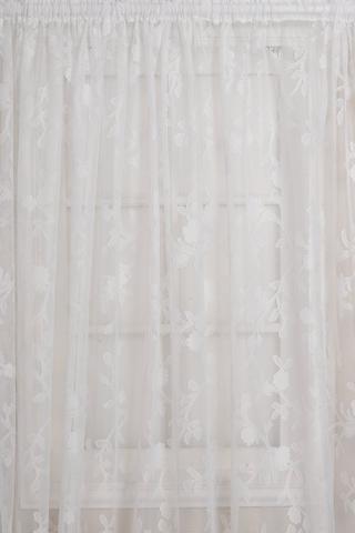 FLORAL NET SHEER TAPED CURTAIN 230X218CM