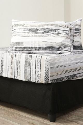 3 PIECE WINTER POLYCOTTON TAYA STRIPE SHEET SET