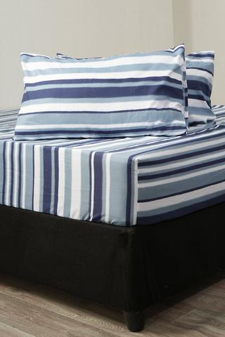 3 PIECE WINTER POLYESTER CARTER STRIPE SHEET SET