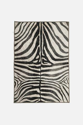 ZEBRA PRINTED RUG 120X180CM - 1 - Black
