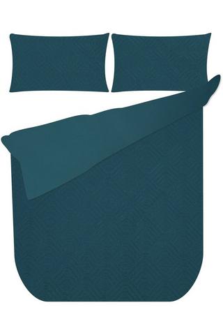 6 PIECE EMBOSSED GEO POLYESTER DUVET COVER SET