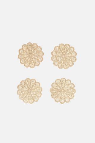 4-PACK METALLIC COASTERS