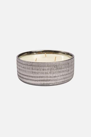 3 WAXFILL CERAMIC CANDLE SILVER