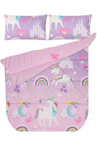 KIDS RAINBOW UNICORN POLYESTER COMFORTER