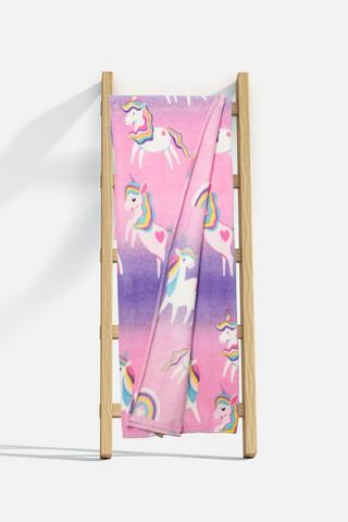 KIDS UNICORN RAINBOW CORAL FLEECE BLANKET