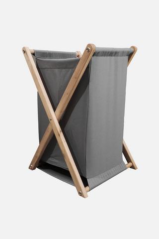 FOLD AWAY LAUNDRY BIN - GREY