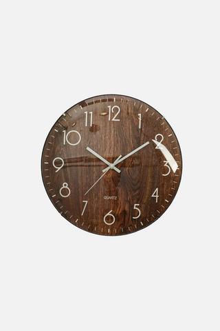 33CM CONVEX WOOD CLOCK