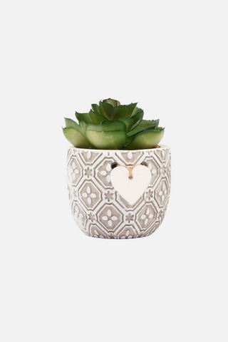 POTTED FAUX HEART SUCCULLENT