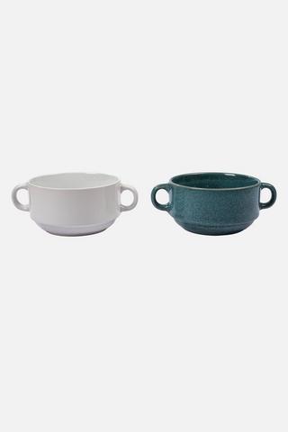 ASSORTED HANDLE SOUP BOWL