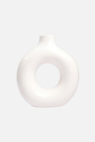 XL DONUT VASE WHITE