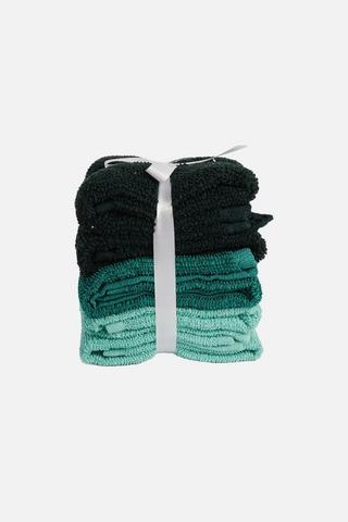 5pk Face Cloth -  Greens