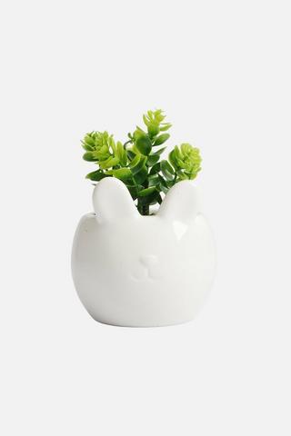 POTTED BUNNY FAUX SUCCULANT