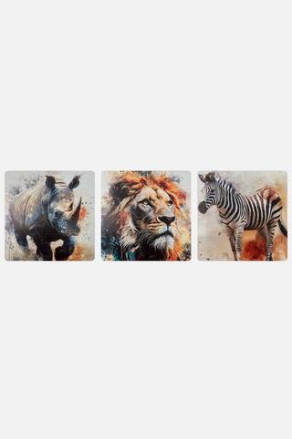 3PK ANIMAL CANVAS