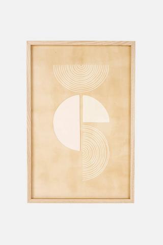 FRAMED ABSTRACT MDF TAUPE T3