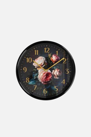PRINTED FLORAL CLOCK 30CM