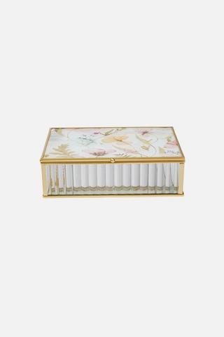 GLASS PRINTED JEWEL BOX  - GOLD