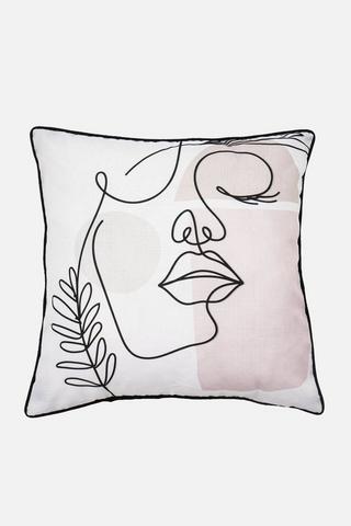 FIGURATIVE FACE PRINTED SCATTER 50X50CM