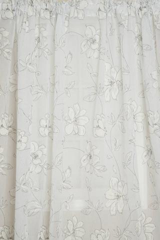 FLORAL SHEER TAPED CURTAIN 230X218CM