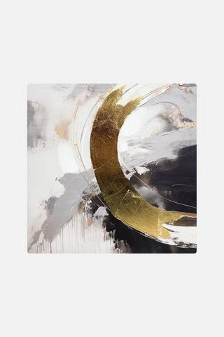 ABSTRACT ASH WALL ART 50X50CM